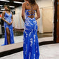 Gisselle Prom Dresses Mermaid Sweep/Brush Train Tulle With Applique V Neck