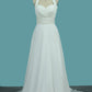 A Line Chiffon Wedding Dresses With Beading & Sequince Court Train
