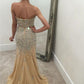 Two-Piece Sweetheart Prom Dresses Mermaid Tulle With Beads And Slit