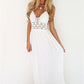 A line Chiffon V Neck Beach Wedding Dresses Backless Ivory Wedding Gowns JS506