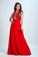 Scoop Prom Dresses A Line Chiffon With Beading Red