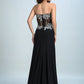 Black Prom Dresses Mermaid/Trumpet Black Sweetheart Chiffon With Rhinestone