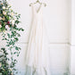 A Line Ivory Chiffon Long Gowns V Neck Straps V Back Beach Wedding Dresses