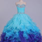 Quinceanera Dresses Ball Gown Sweetheart Floor Length Organza With Beading Sash Ruffles