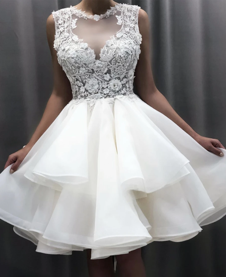 Cute lace short prom dress homecoming dress 792