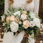 A Line Long Sleeves Top Lace Beach Bohemian Wedding Dresses SJS15609