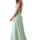 Amelie Floor Length A-Line/Princess Sleeveless V-Neck Natural Waist Bridesmaid Dresses