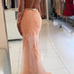 2024 Prom Dresses Mermaid Scoop Long Sleeves With Applique Tulle Sweep Train