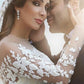Gorgeous Beautiful Modest Lace Ball Gown Long Sleeves Wedding Dresses