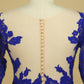 2024 Plus Size Scoop Sheath Half Sleeve With Sash Dark Royal Blue Lace Mother Of The Bride Dresses