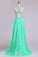 Sexy Open Back Scoop Prom Dresses A Line Chiffon With Applique Floor Length