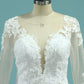 2024 Scoop Long Sleeves Wedding Dresses A Line Tulle With Lace Court Train