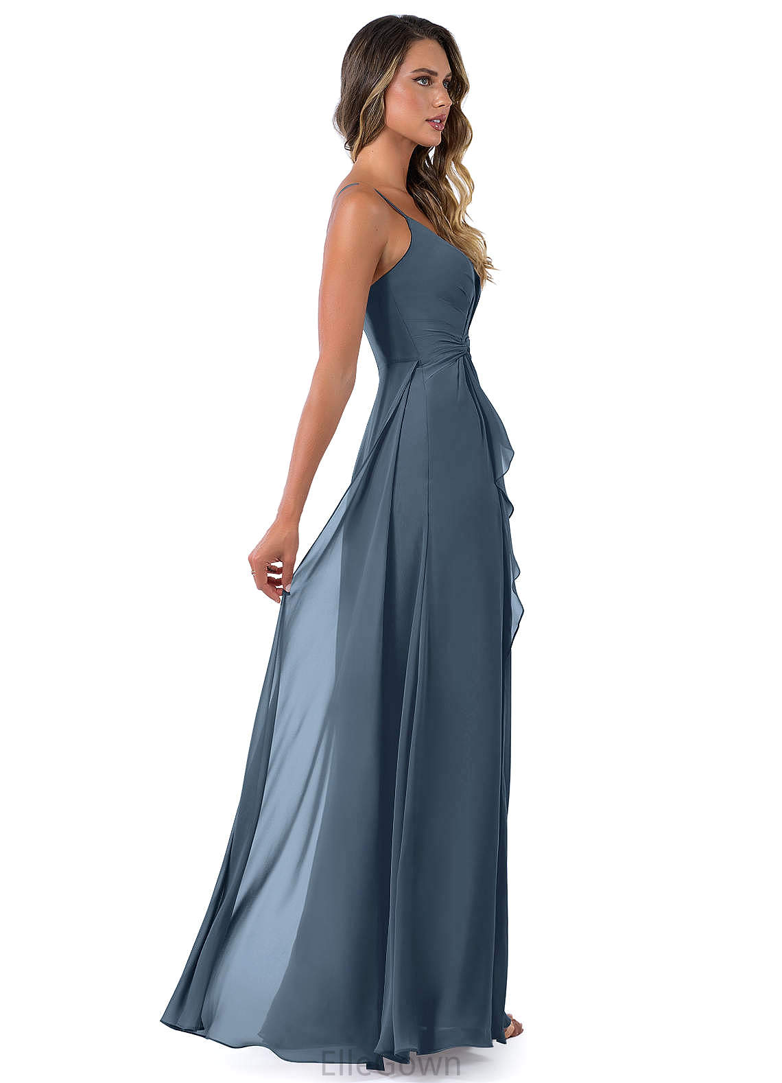 Clara A-Line/Princess Sleeveless Natural Waist Floor Length Spaghetti Staps Bridesmaid Dresses