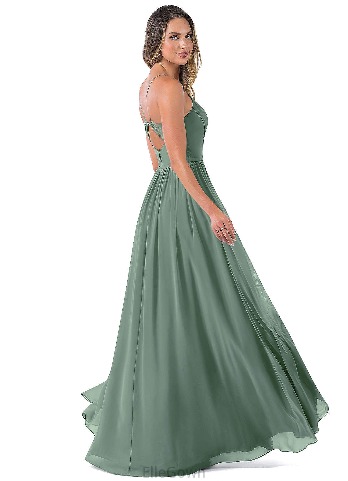 Kassidy A-Line/Princess Cap Sleeves Natural Waist Floor Length Scoop Bridesmaid Dresses