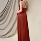 Elsa Sleeveless A-Line/Princess Natural Waist Floor Length V-Neck Bridesmaid Dresses