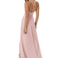 Chloe Natural Waist Floor Length V-Neck A-Line/Princess 3/4 Length Sleeve Bridesmaid Dresses