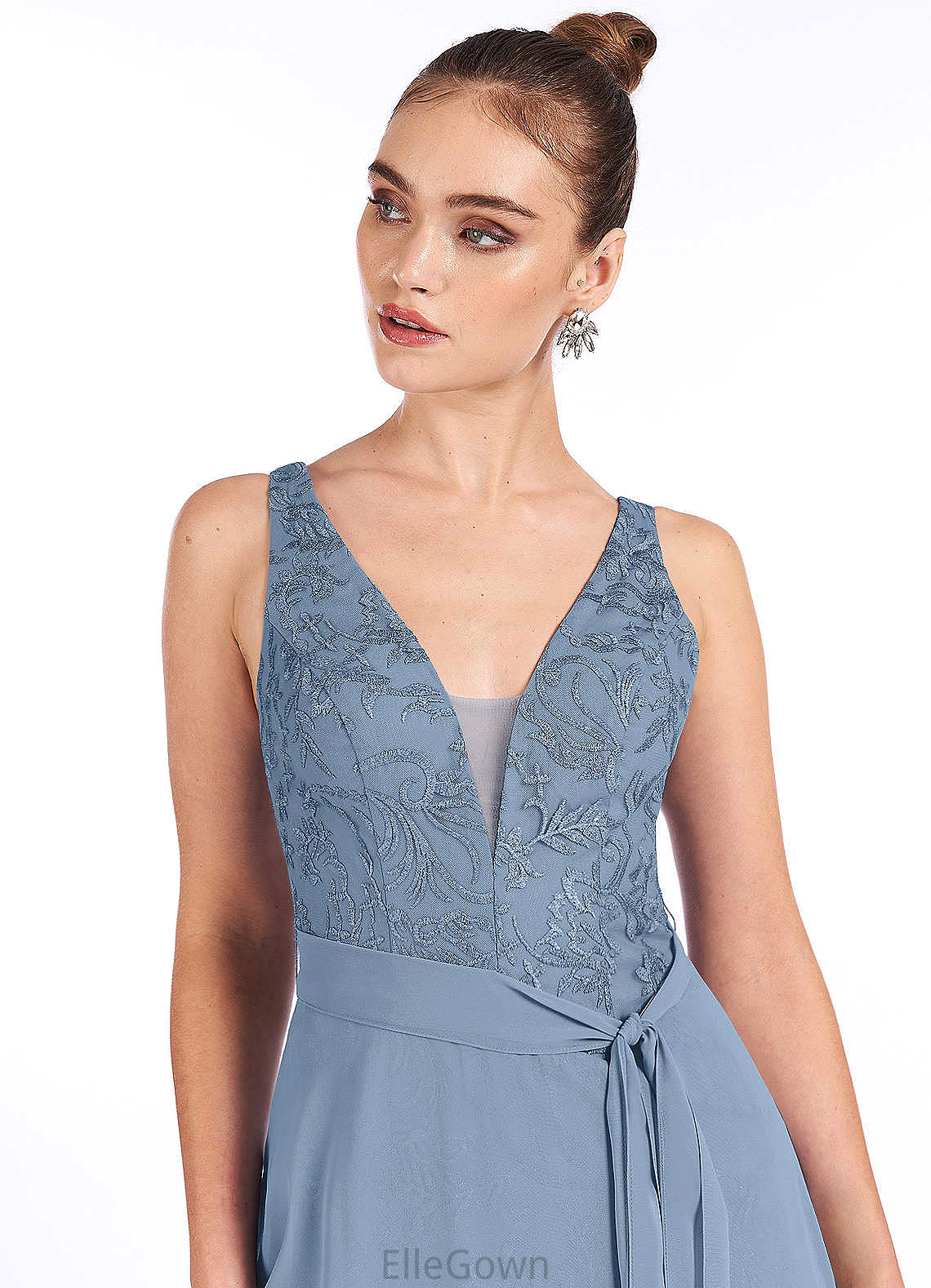 Rhianna A-Line/Princess Spaghetti Staps Natural Waist Sleeveless Floor Length Bridesmaid Dresses