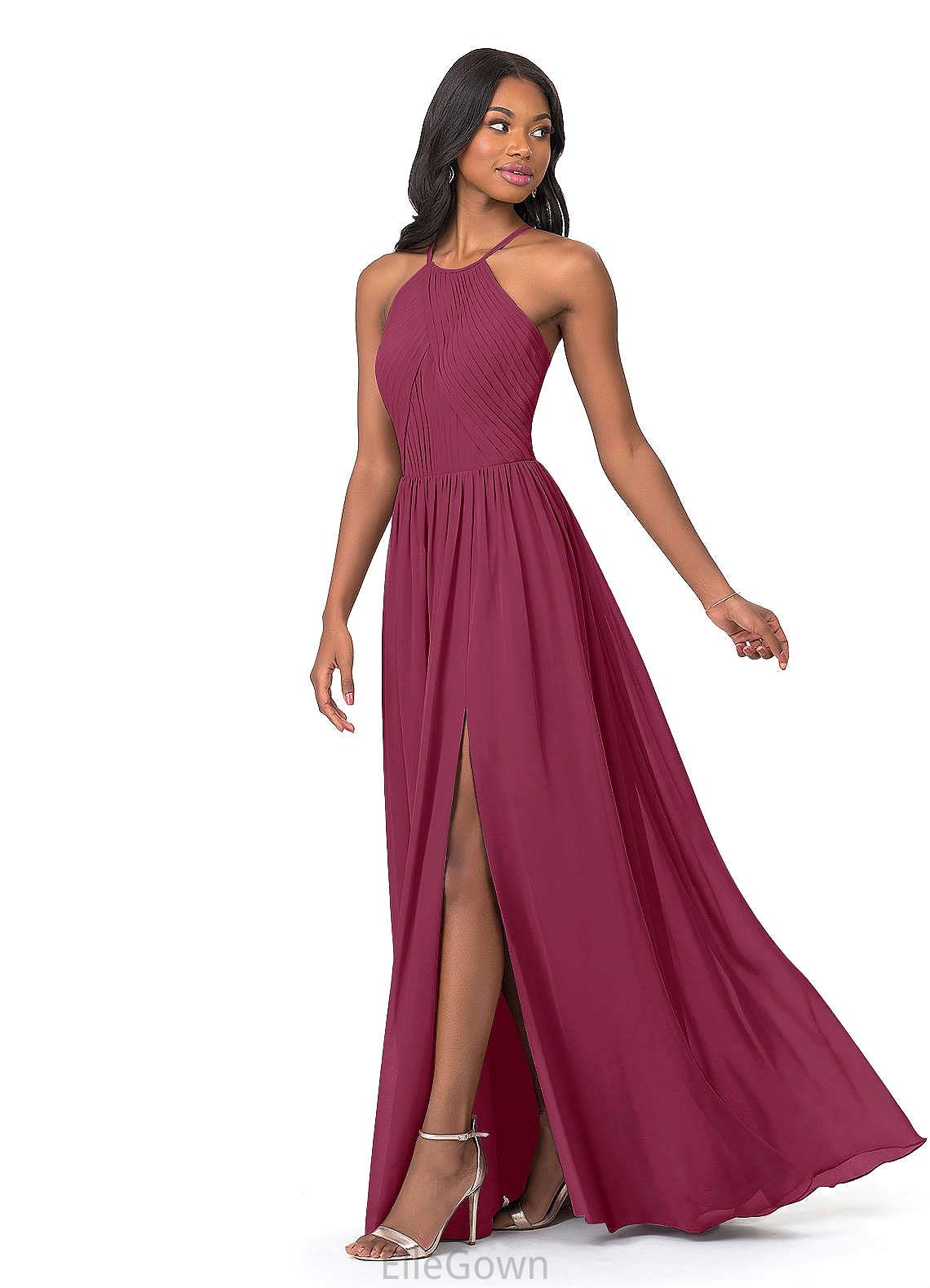 Cailyn Floor Length Natural Waist A-Line/Princess Sleeveless V-Neck Bridesmaid Dresses