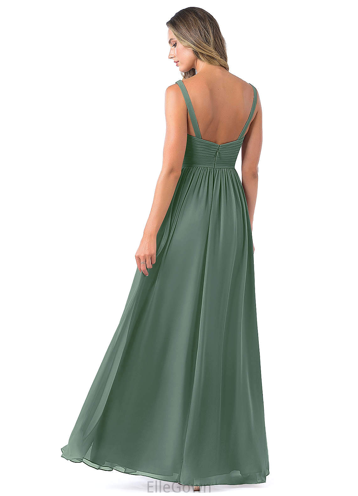 Tanya Sleeveless A-Line/Princess Floor Length Empire Waist Spaghetti Staps Bridesmaid Dresses