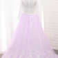 2024 A Line Long Sleeves Tulle Scoop Flower Girl Dresses With Applique And Sash