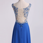 Bicolor Off The Shoulder Prom Dress Beaded Lace Bodice Chiffon Floor Length