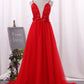 Prom Dresses Spaghetti Straps Tulle With Applique And Handmade Flower