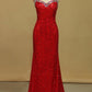 Sheath Straps Prom Dresses Sequins With Beads Floor Length