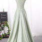 Prom Dresses Scoop Satin A Line With Applique And Beads