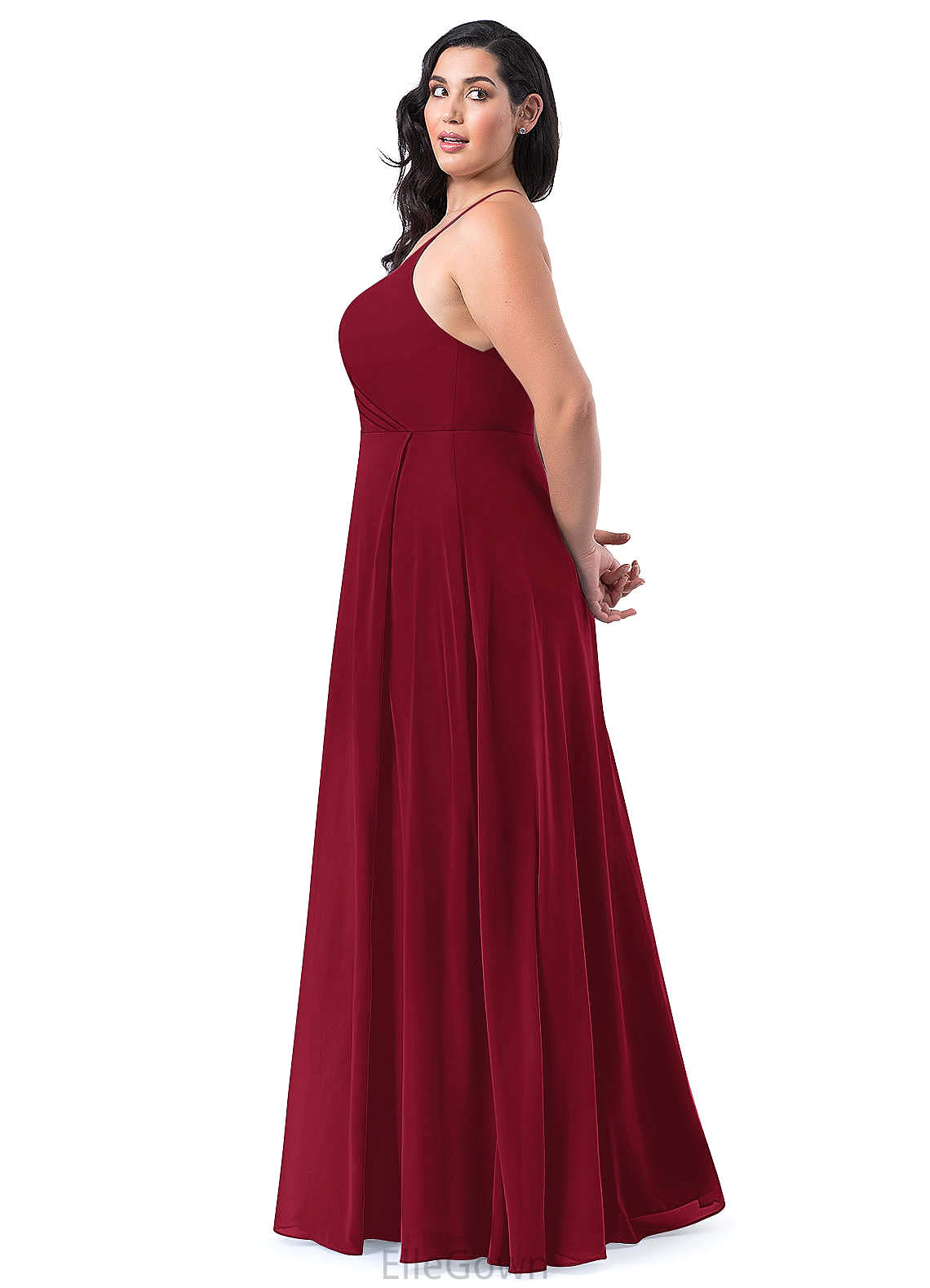Aleena Spaghetti Staps Natural Waist Sleeveless Floor Length Trumpet/Mermaid Bridesmaid Dresses