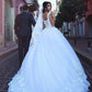 Off The Shoulder Wedding Dresses Tulle With Applique A Line Court Train