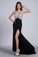 Prom Dresses Full Beaded Spandex Bodice Backless Sexy Court Train Black