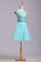 Homecoming Dresses A Line Scoop Short/Mini Tulle&Lace
