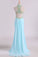 Sheath Open Back High Neck Chiffon With Applique And Beads Prom Dresses