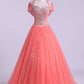 Sweetheart Quinceanera Dresses A Line Beaded Tulle Floor Length