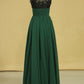 Prom Dresses Scoop A Line With Ruffles & Applique Floor Length New