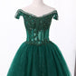 Off The Shoulder A Line Tulle Homecoming Dresses With Applique