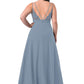 Rhianna Floor Length Spaghetti Staps A-Line/Princess Sleeveless V-Neck Natural Waist Bridesmaid Dresses