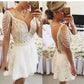 Homecoming Dresses A Line Scoop Lace With Beads And Embroidery