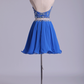 Homecoming Dresses Halter Tulle & Chiffon Beaded Bodice Two Pieces