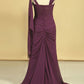 Straps Mother Of The Bride Dresses Chiffon With Beading And Ruffles  Sheath