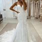 Charming Mermaid Sweetheart Tulle Wedding Dresses with Slit