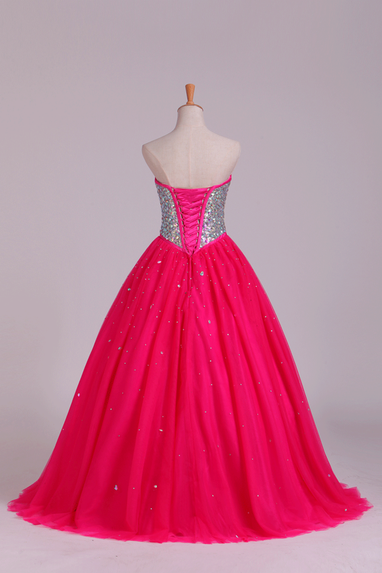 Quinceanera Dresses Sweetheart Ball Gown Floor-Length Beaded Bodice