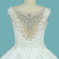 Bateau Top Quality Lace Ball Gown Wedding Dresses Court Train