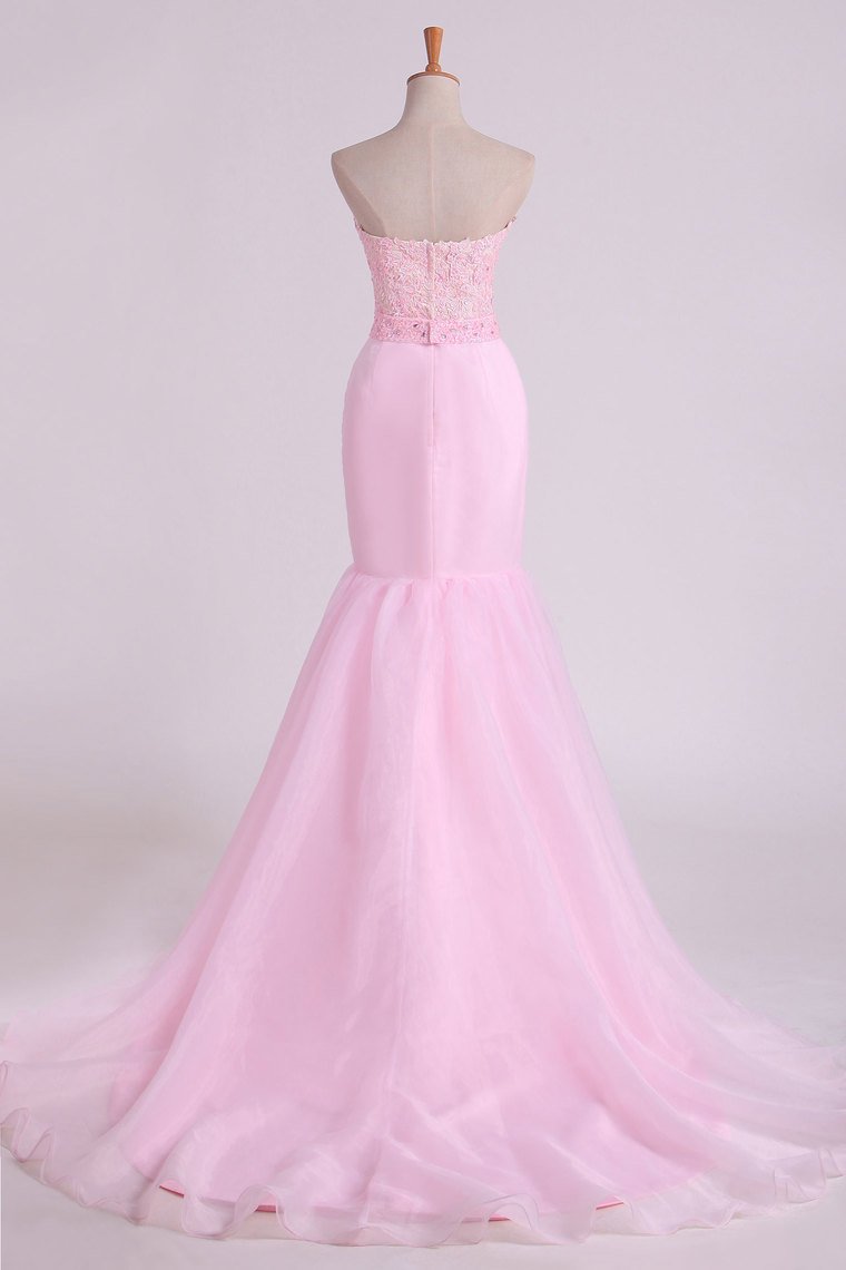 Sweetheart Prom Dresses Mermaid/Trumpet With Applique Court Train