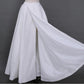 A Line Two Piece Lace White Prom Dresses High Slit Long Cheap Evening Dresses