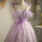 Cute Purple Sleeveless Lace Up Princess Short Homecoming Dresses