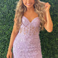 Strapless Sweetheart Lace Appliques Short Homecoming Dresses