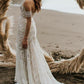 Unique Mermaid Off the Shoulder Straps Ivory Lace Beach Wedding Dress, Bridal Dresses PW829