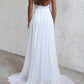 Backless Beach White Cheap Spaghtti Straps Bridal Wedding Dress JS67