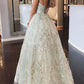 Spaghetti Straps Lace Appliques Beach Wedding Dresses with Lace up Wedding Gowns W1078